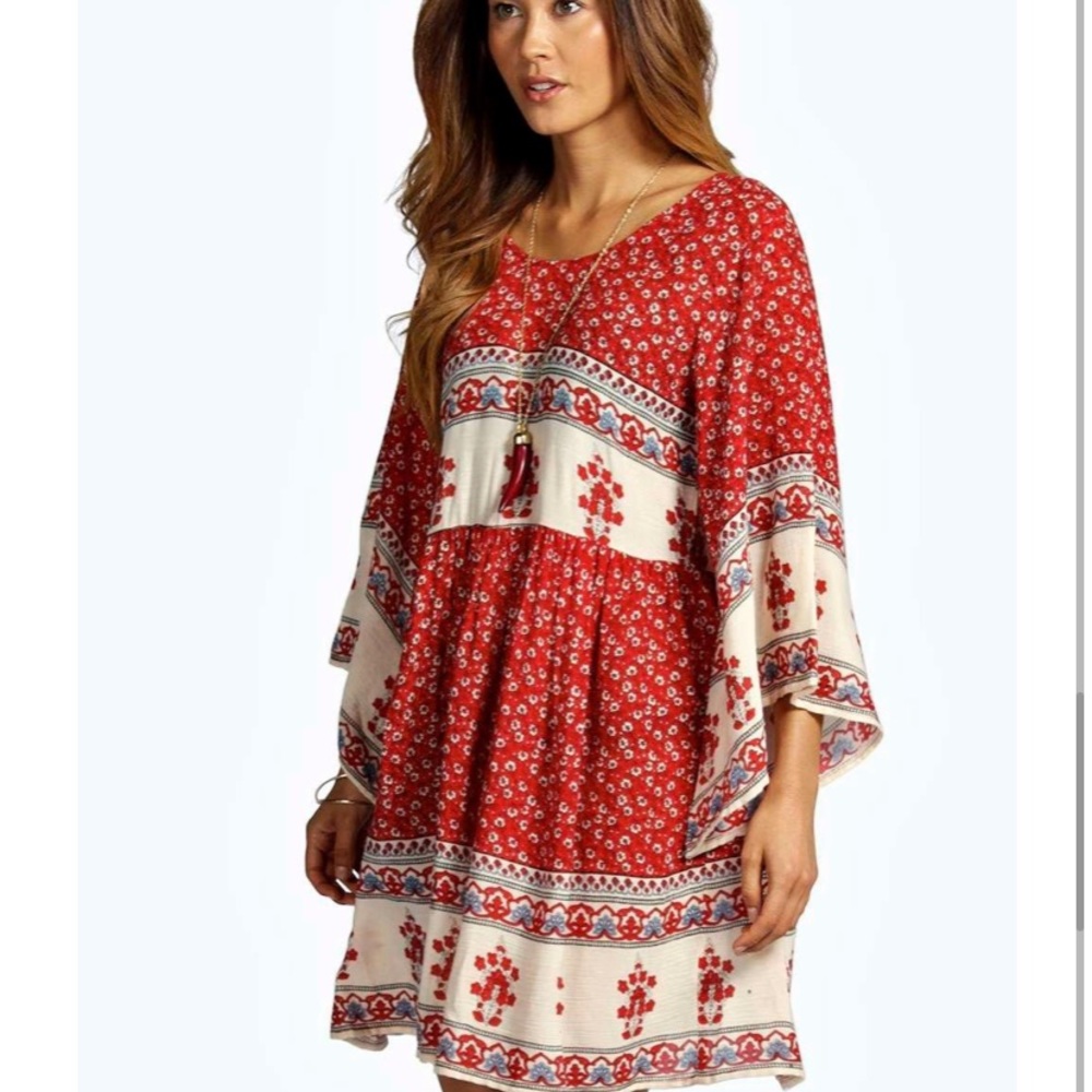 Boohoo Becca Batwing Smock Dress